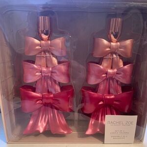 NEW- Rachel Zoe Pink Bow Candle Holders